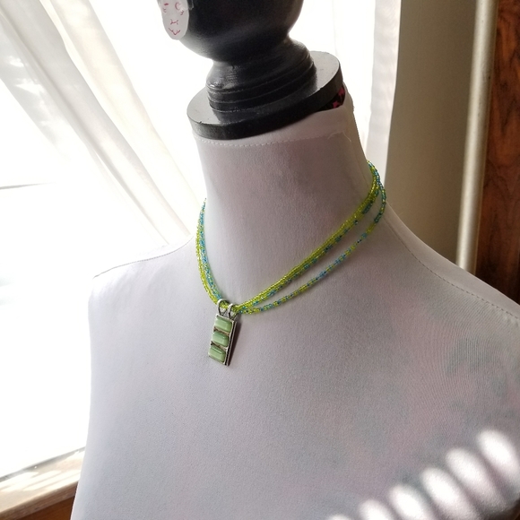 Lia Sophia Summer Sea necklace blue silver green - Picture 8 of 13